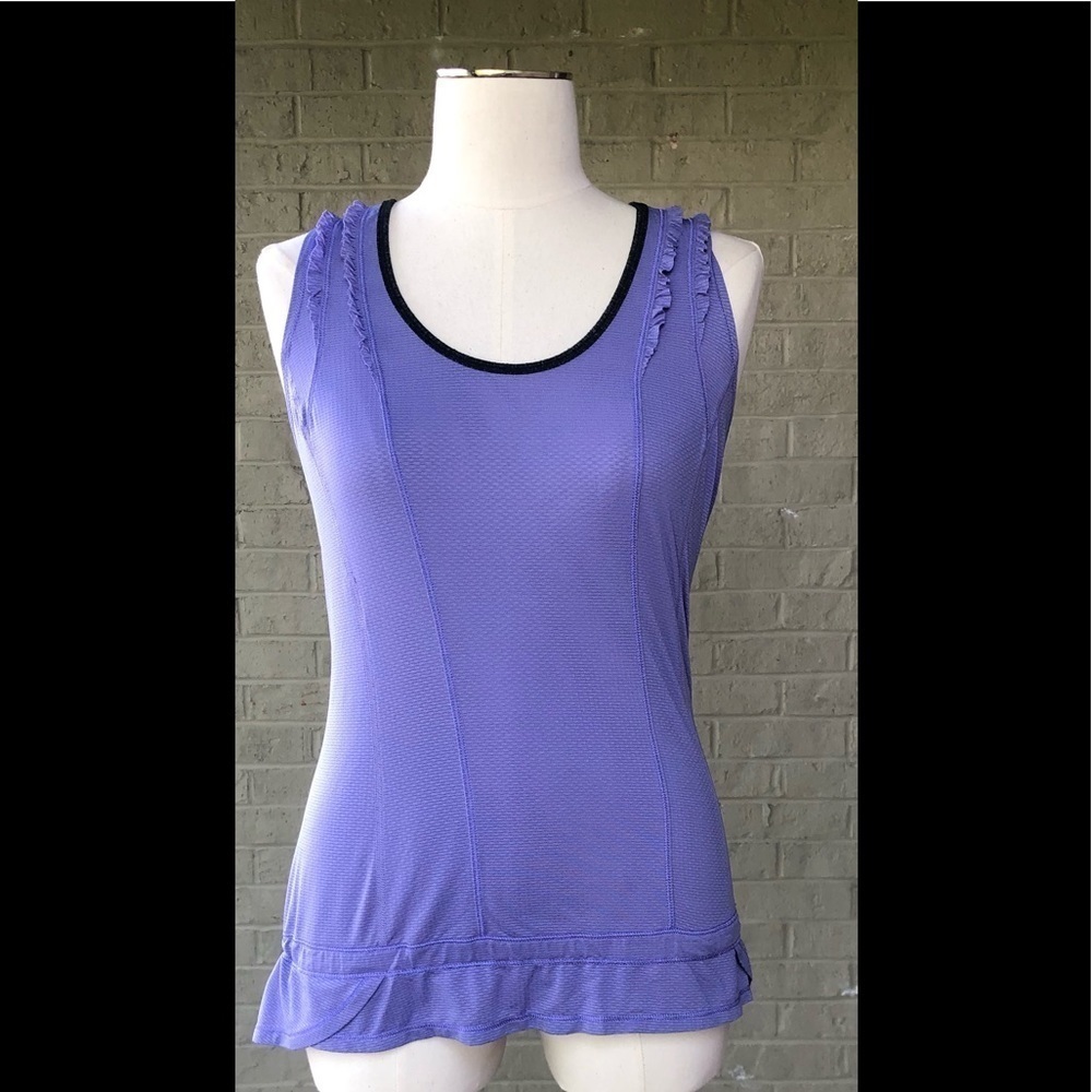 LULULEMON Mind over matter women’s purple ruffled tank size 6